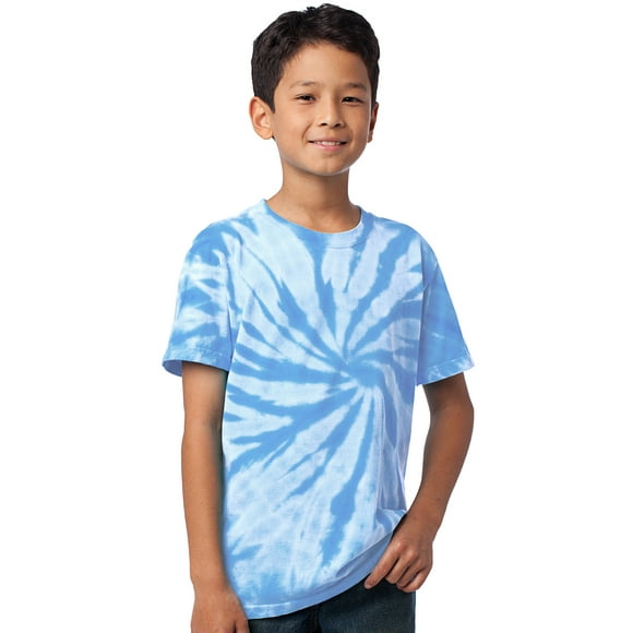 T-shirt Tie Dye pour Enfants - Bleu Clair, XL