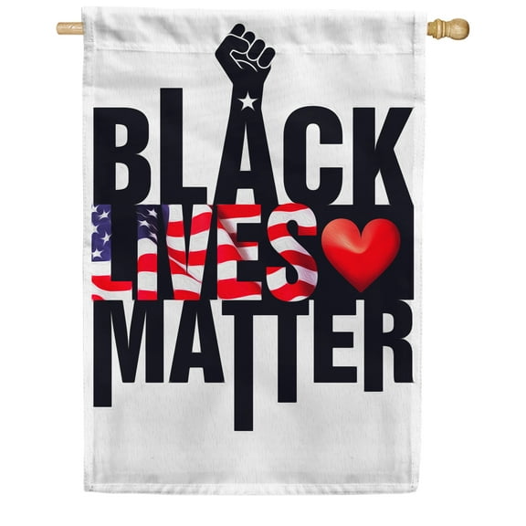 America Forever Black Lives Matter House Flag - Together We Rise, Clenched Fist, Stop The Violence BLM Flag, Outdoor Yard Decorative Large Flag - 28 X 40 inch, Made in USA