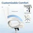 thumbnail image 6 of CELTOSS Ergonomic Leather Office Chair, White High-Back with Lumbar Support, Heavy Duty Executive Desk Chair for Home Office, White, 6 of 11