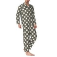 thumbnail image 2 of Lsque Daisy Plaid Black Pattern Long Sleeve Pajama Set for Men - Soft 2-Piece Sleepwear and Loungewear Set with Pockets, Comfy Nightwear-XX-Large, 2 of 7