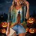 thumbnail image 6 of 3/4 Sleeve Fall T-Shirt for Women Funny Cute Graphic Sweatshirts Pumpkin Print Festive Autumn Top, 6 of 6