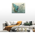 thumbnail image 4 of Green Butterfly Decor Wall Art Rustic Butterfly Wall Art Green Butterfly Pictures Canvas Painting Framed Artwork for Bathroom Living Room Bedroom 16"x12", 4 of 6