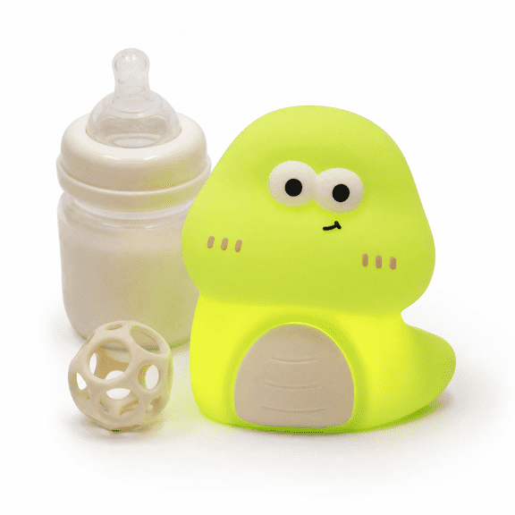 FAHZON Silicone Night Light for Kids, Cute Green Snake Funny Lamp, Warm Nursery Bedside Nightlight, Squishy Rechargeable Bedroom Decor, Baby Feeding Companion Lamp