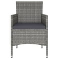 thumbnail image 2 of vidaXL 5 Piece Garden Bistro Set Poly Rattan and Tempered Glass Grey, 2 of 5