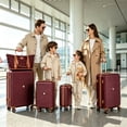 thumbnail image 3 of Travelhouse 6 Piece Hardshell Luggage Set Lightweight Suitcase with TSA Lock and Spinner Wheels and Duffle Bag, Wine Red, 3 of 12