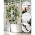 thumbnail image 5 of Split Shower Curtain for Transfer Bench, St. Patrick's Day Fabric Shower Curtains for Bathroom, Watercolor Leaves Floral Plaid Wreath Tub Sliding Transfer Bench Waterproof Bath Curtains 72"x84", 5 of 9
