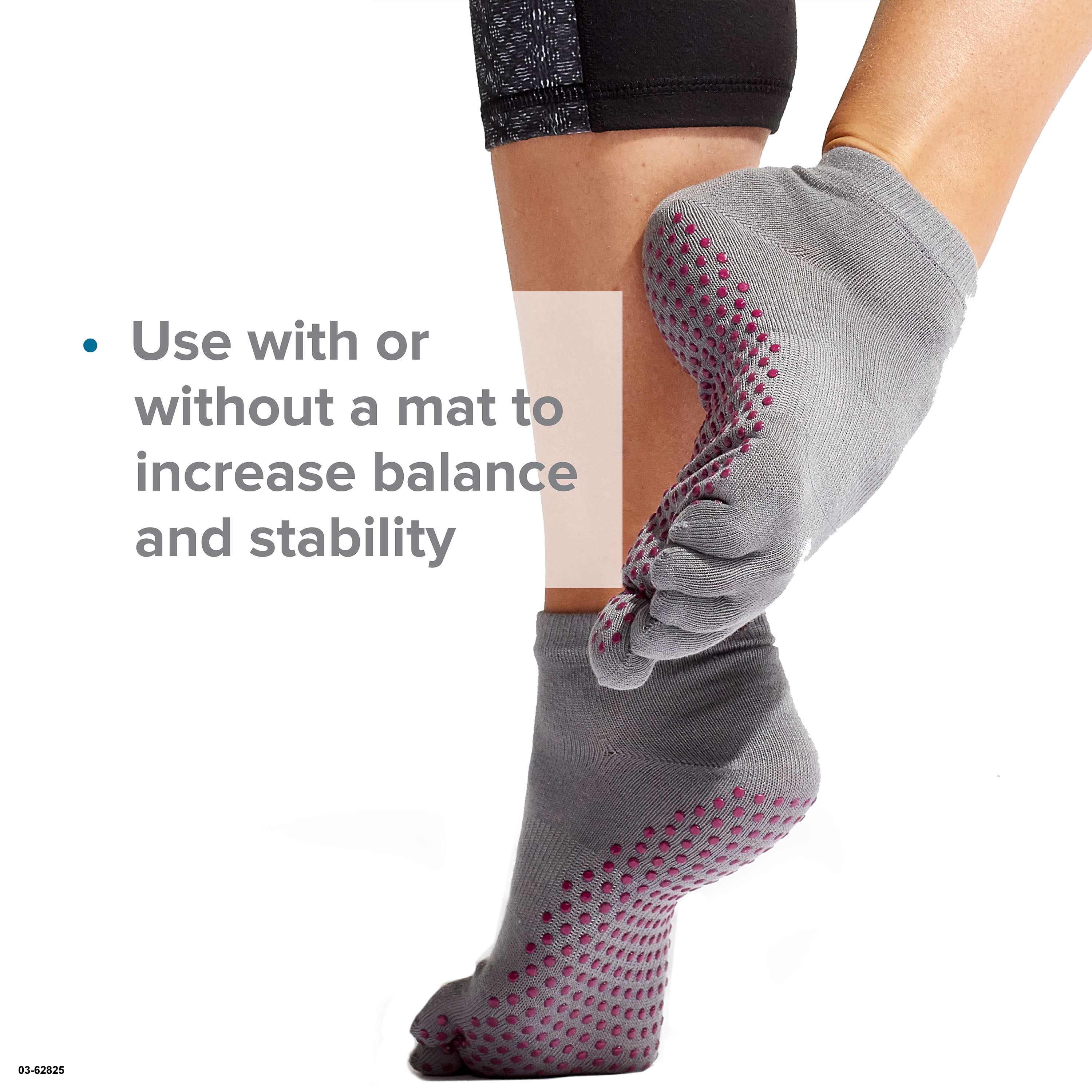Evolve by Gaiam Toeless Grippy Yoga Socks, 2 Pack, Black and Grey,  Small/Medium