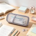 thumbnail image 6 of Portable Pen Case Transparent Mesh Storage Bag,Grid Mesh Pen Pencil Bag with Zipper Clear Makeup Color,Pen Pouch Office Organizer Box For Adluts,Teen 8.66*4.33IN Gray, 6 of 8