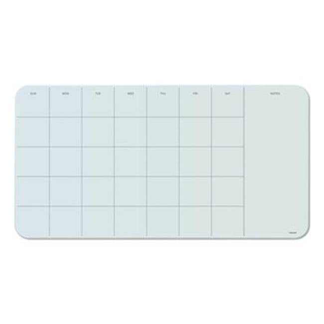 Cubicle Glass Dry Erase Undated Four Week Calendar Board, 23' x 12', White