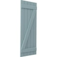thumbnail image 3 of Ekena Millwork 17 1/2"W x 67"H Americraft Five Board (2 Batten) Exterior Real Wood Joined Board-n-Batten Shutters w/ Z-Bar (Per Pair), Peaceful Blue, 3 of 10