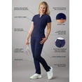 thumbnail image 3 of Adar Addition Go-Higher Scrub Set For Women - Notched V-Neck Scrub Top & Skinny Cargo Scrub Pants - A9600 - Navy - XS, 3 of 7
