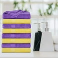 thumbnail image 2 of Ample Decor Bath Towel 30 x 54 inch Pack of 8 600 GSM 100% Cotton, Soft Absorbent, Lightweight, Quick Drying for Hotel, Gym, Kitchen -Purple - Yellow, 2 of 5
