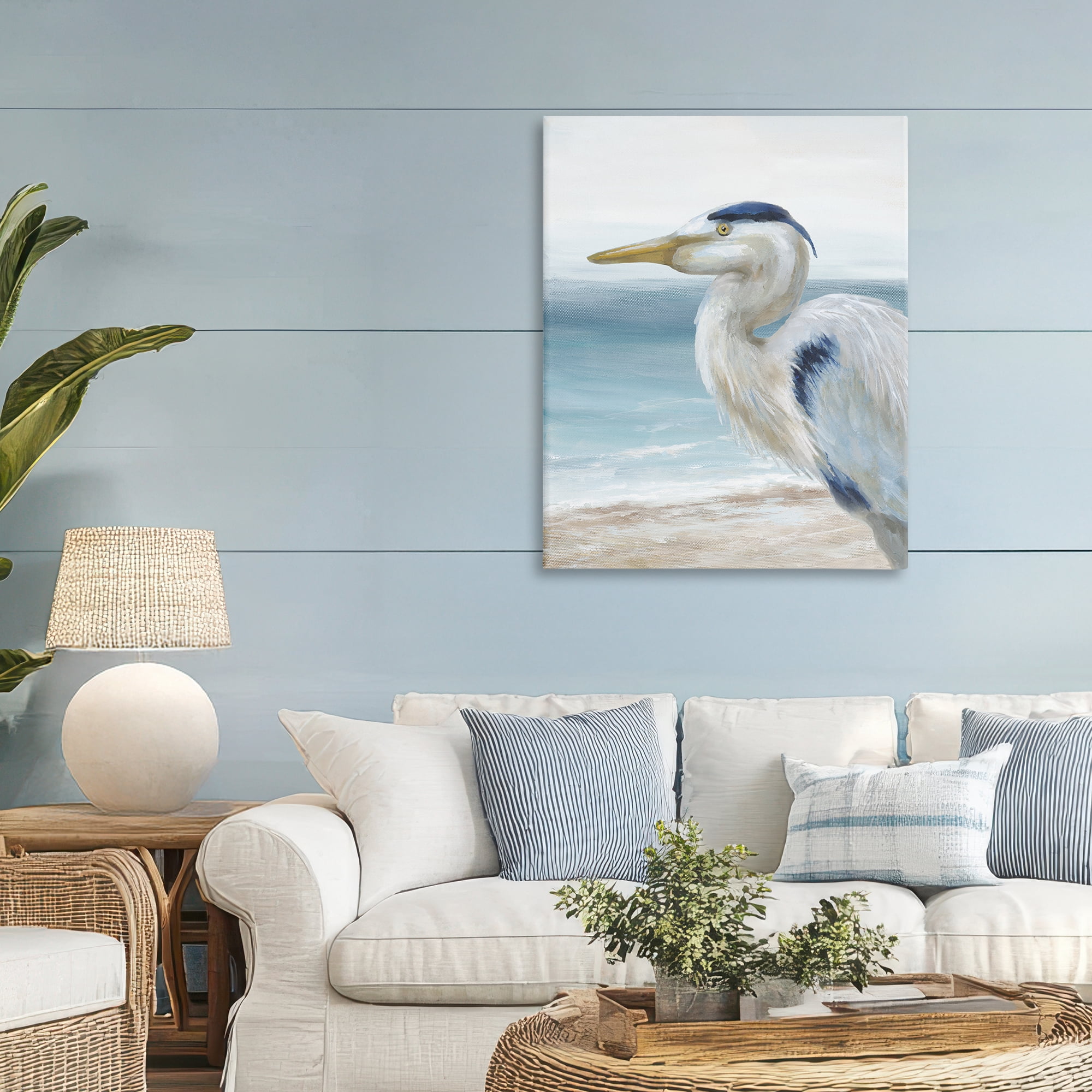 Stupell Industries Left Gazing Heron Canvas Wall Art, design by Nan
