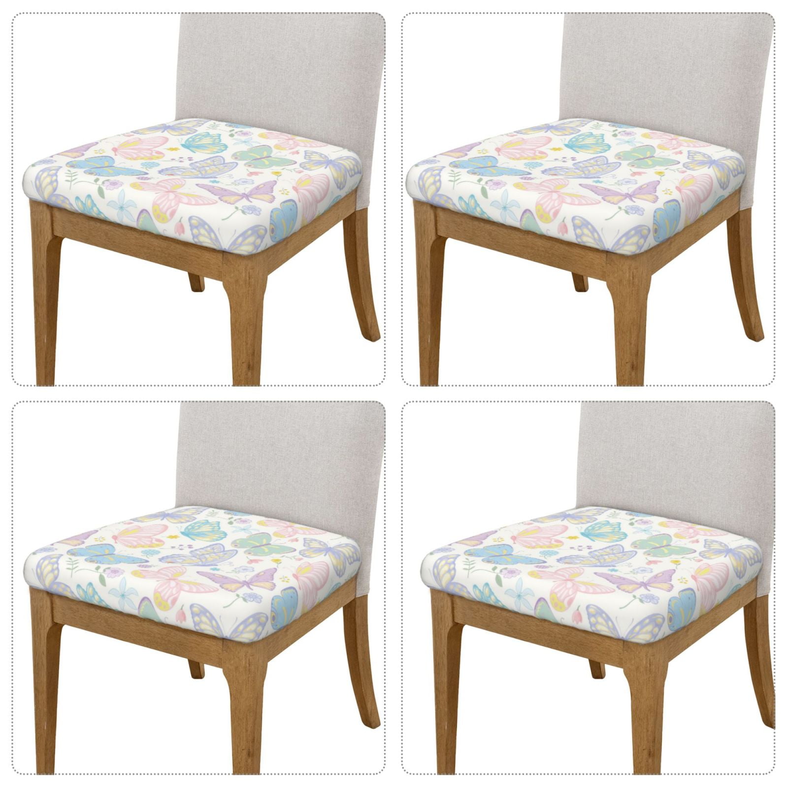 Vsdgher Colorful Butterfly Couch Cushion Covers, Non-Slip Sofa Seat Cushion Slipcovers, Soft Couch Covers（Don't include seat cushion）Four Pieces