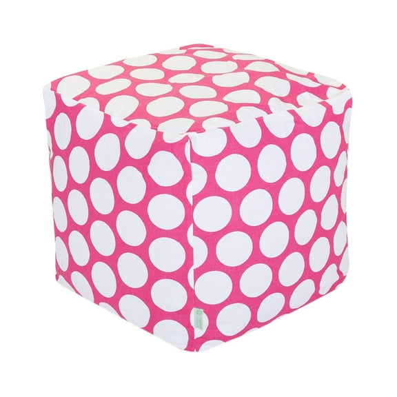 Majestic Home Goods Large Polka Dot Indoor Ottoman Pouf Cube