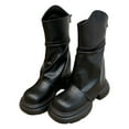 thumbnail image 7 of UngA Western Boots Women Cowboy Boots for Women Mid Calf Cowgirl Boots Round Toe Western Low Heel Shoes Black,6, 7 of 7