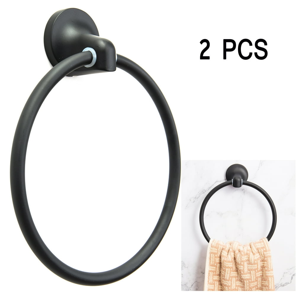 NK HOME 2PCS Towel Ring Bathroom Hand Towel Holder Brushed Nickel