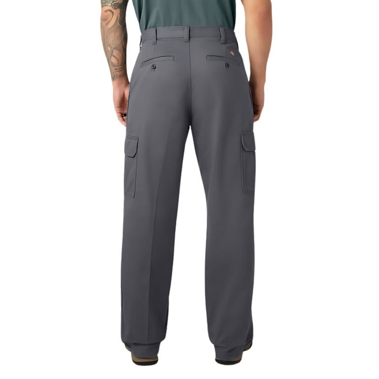 Dickies Men's Loose Fit Cargo Pants, Rinsed Charcoal, 34X30