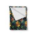 thumbnail image 2 of Exotic Soft Flannel Fleece Throw Blanket, Jungle Plants Pattern with Tropical Bird of Paradise Hibiscus Monstera and Palm, Cozy Plush for Indoor and Outdoor Use, 70" x 90", Multicolor, by Ambesonne, 2 of 6