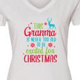 thumbnail image 4 of Inktastic Grandma is Never too Old to be Excited for Christmas Women's V-Neck T-Shirt, 4 of 5