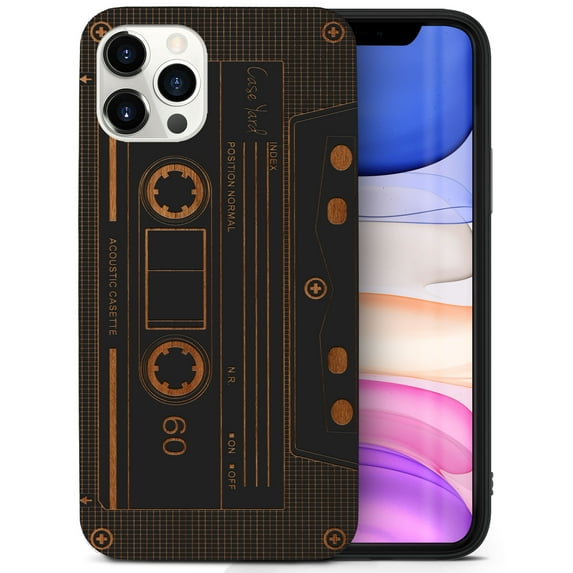Case Yard Wooden Case for iPhone-11-Pro-Max Soft TPU Silicone cover Slim Fit Shockproof Wood Protective Phone Cover for Girls Boys Men and Women Supports Wireless Charging Cassette Design