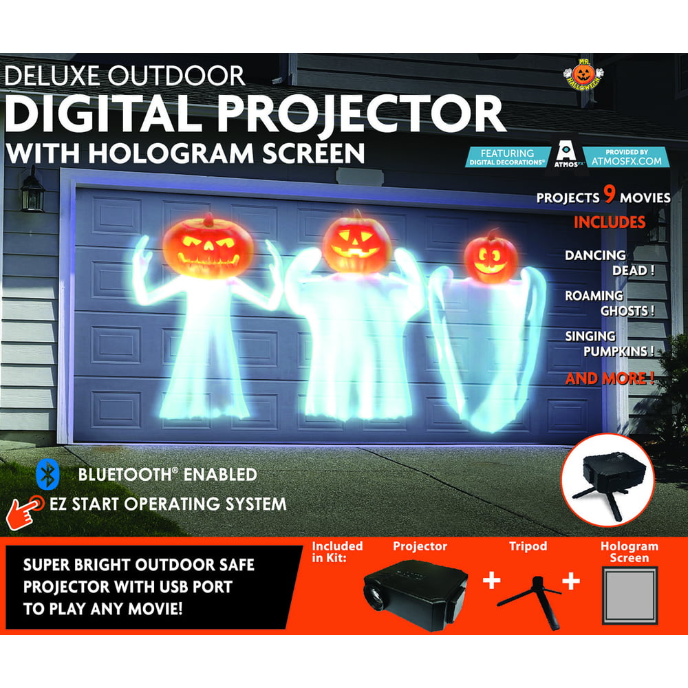 Halloween Outdoor Deluxe Virtual Holiday Projector - Walmart.com ...