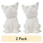 (2 pack) Hello Hobby Paintable French Bulldog Figure, White Ceramic 6" to Paint, Craft Base