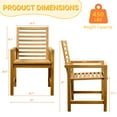 thumbnail image 4 of TrumanPick Set of 2 Outdoor Patio Dining Chairs, Waterproof Acacia Wood Armrest Chairs, Teak, 4 of 7
