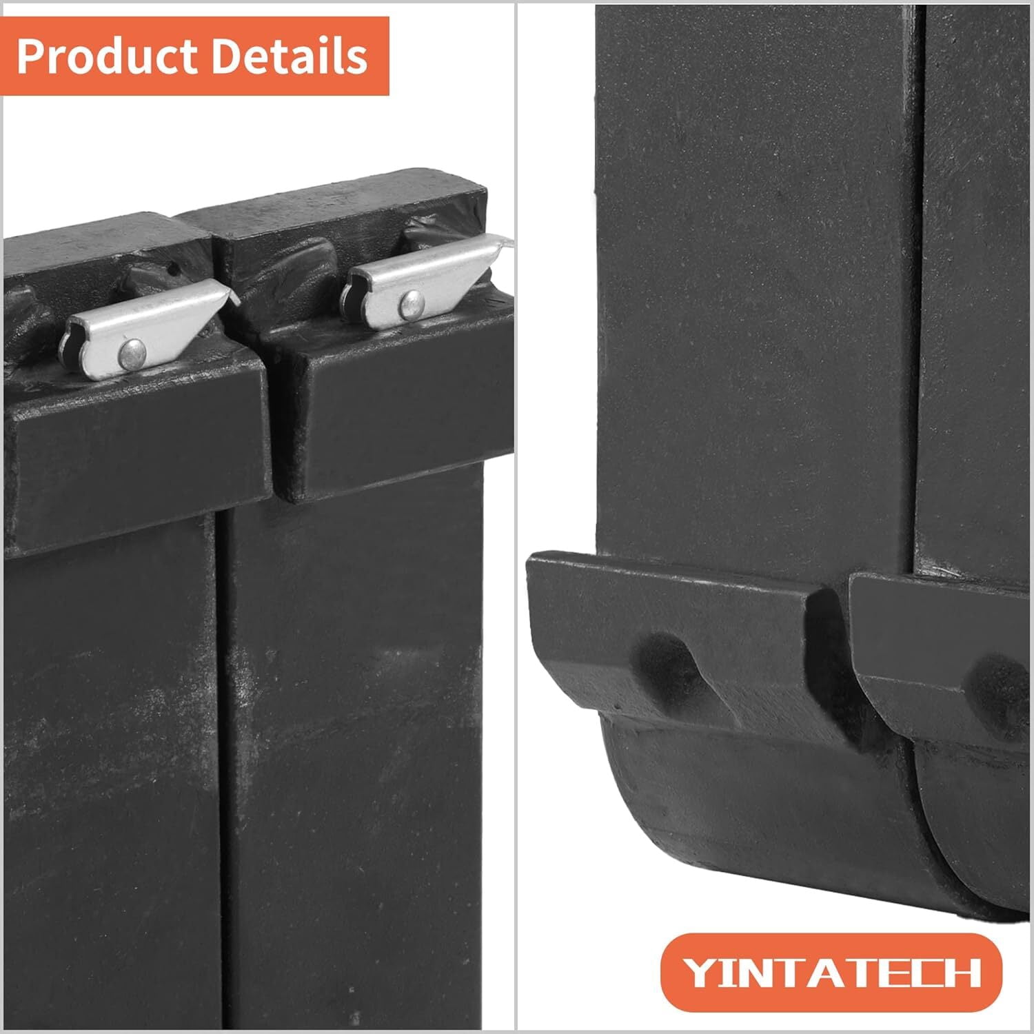 Uforic 42 Inch Skid Steer Pallet Fork Blades, 2500 LBS Capacity, 2 Pack Replacement Forklift Tines for Tractors & Loaders Attachments
