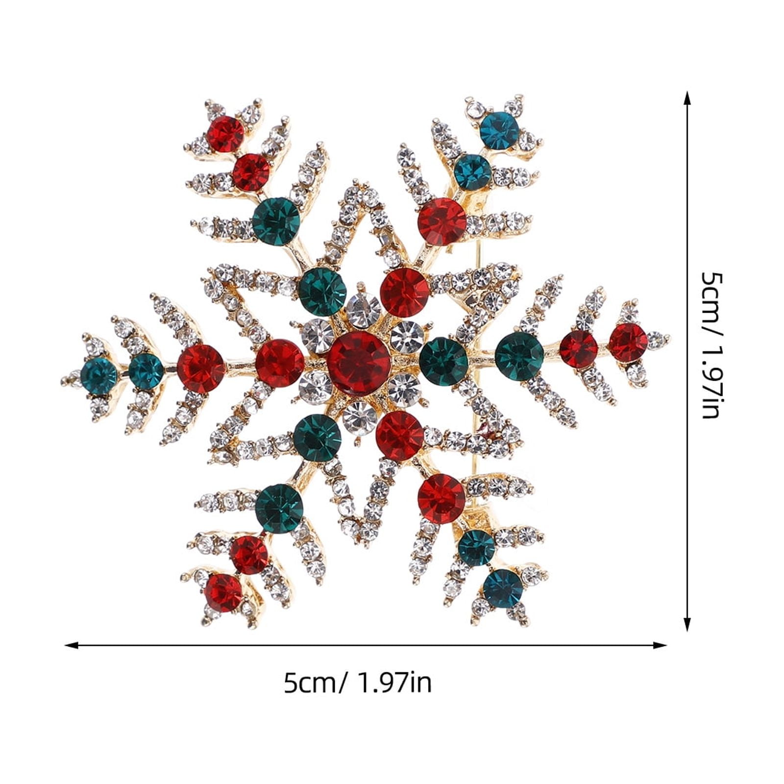 RENACLIPY Winter Brooch Pin with Sparkling Rhinestones, Zinc Alloy Christmas Holiday Jewelry Accessory for Women and