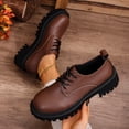 thumbnail image 4 of QQAMB Women's Lace-Up Chunky-Heeled Oxford Shoes Slip-On Chunky-Heeled Slip-Ons Anti-Slip Business Casual Dress Shoes for Office Work Loafers, 4 of 8