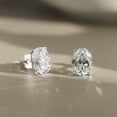 thumbnail image 5 of SFTING Cubic Zirconia Stud Earrings for Women Men Hypoallergenic 925 Sterling Silver Post Earrings 8A CZ 7*9 Oval Cut Stud Earrings for Sensitive Ears Yellow, 5 of 7