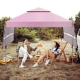 thumbnail image 2 of Costway 10'x17.6' Outdoor Instant Pop-up Canopy Tent Dual Half Awnings Adjust Patio Pink, 2 of 8
