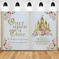 thumbnail image 3 of Custom Once Upon a Time Backdrop Pink Floral Gold Castle Princess Fairytale Birthday Party Decoration Girls First Birthday Party Photobooth Backdrop Supplies Cake Table Decorations, 3 of 10