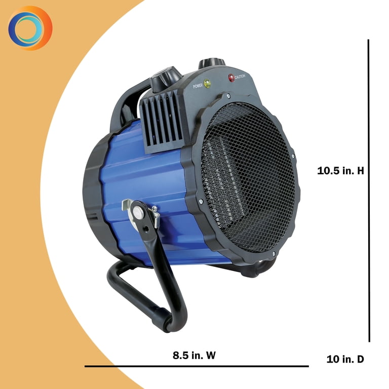 Comfort Zone PowerGear 1500-Watt Portable Ceramic Utility Heater with  Pivoting Cradle Base, Blue - Walmart.com