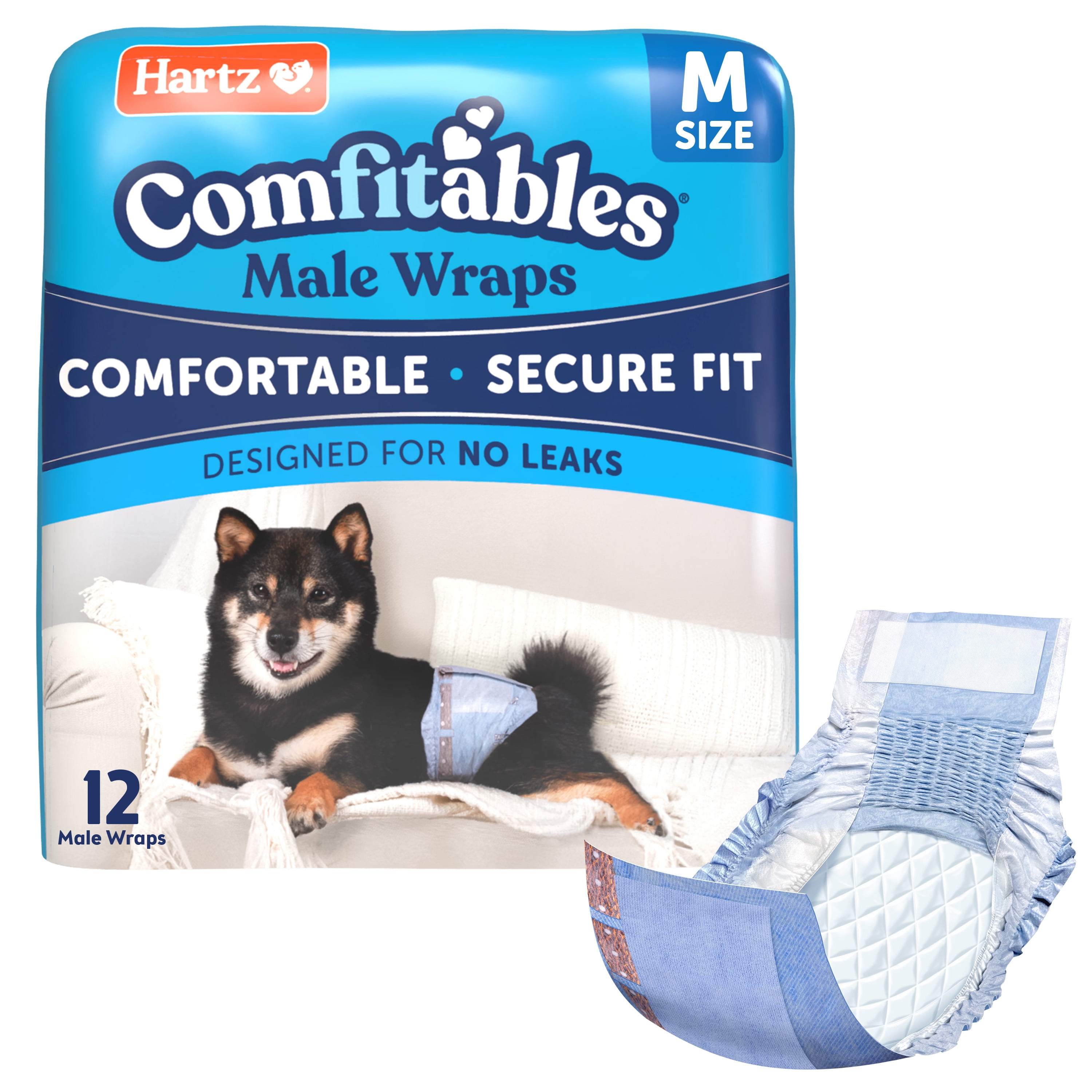 Honey Care All-Absorb Incontinence Wraps for Small Male Dogs