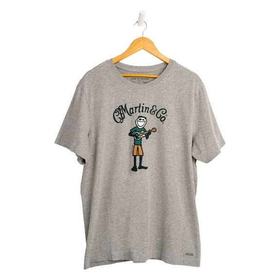 Martin Guitars Life is Good, Ukulele Logo Tee Shirt, Charcoal- Medium