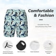 thumbnail image 2 of Kdxio Penguins Whales Print Men's Swim Trunks with Compression Liner 7 Inch Inseam Quick Dry Swim Shorts, 2 of 5