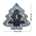 thumbnail image 3 of Stylish Metal Hanging Christmas Tree Wind Spinner - Modern Design with Concentric Lines for Festive Yard & Garden Decor, 3 of 7
