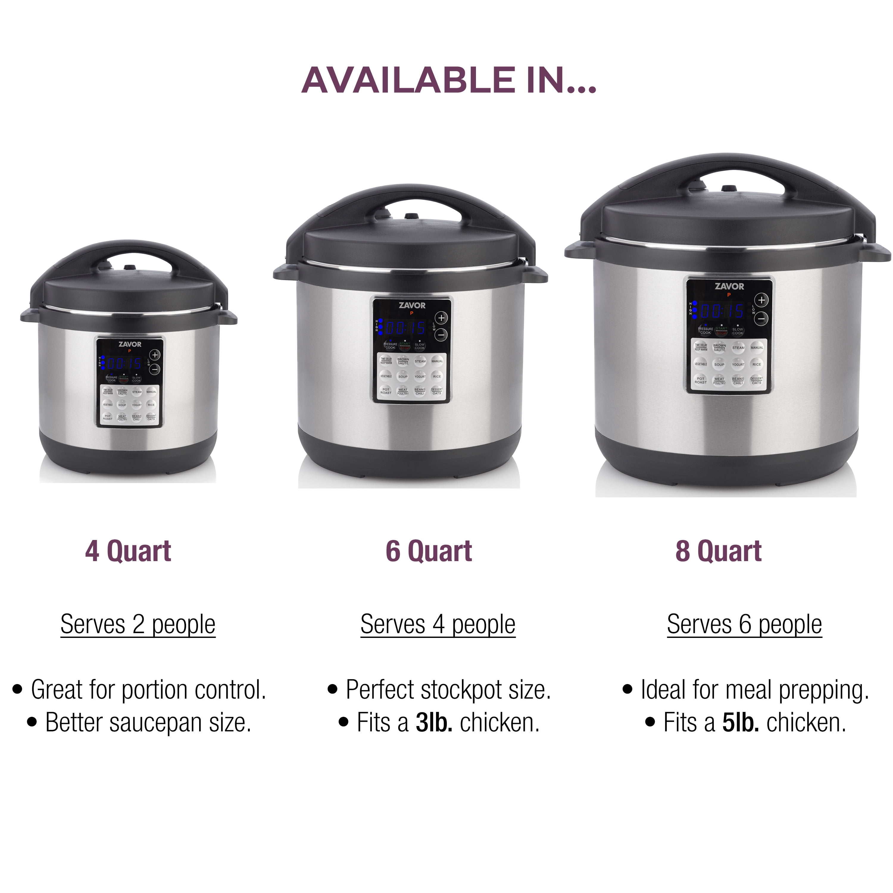 ZAVOR Select 8-Qt. Electric Pressure Cooker/Rice Cooker - Macy's