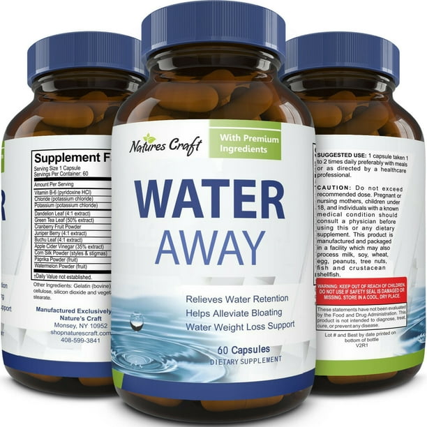Water Away Diuretic Pills Supplement for Bloating Relief Weight Loss