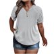 thumbnail image 1 of Tamaño Más Manga Corta Tops para Mujeres Verano Color Sólido Puff Manga Corta Suelta Moda Cuello Redondo Top, 1 of 6