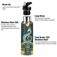 thumbnail image 3 of Yayeee 33oz Insulated Water Bottle Double Wall Stainless Steel with Flip Straw Lid, Green Celestial Serpent, 3 of 7