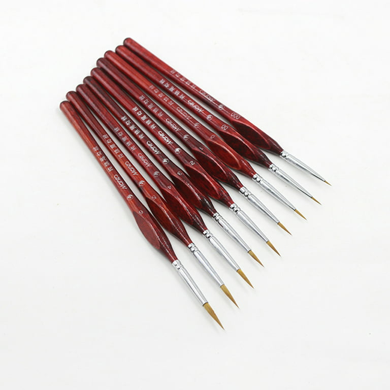 7PCS Sable Watercolor Paint Brushes Set Acrylic Sable Watercolor Brushes  Artist Paint Brushes Round Pointed Tip Soft Anti-Shedding Sable Hair Wood  Long Red Handle for Watercolor Acrylics Oil