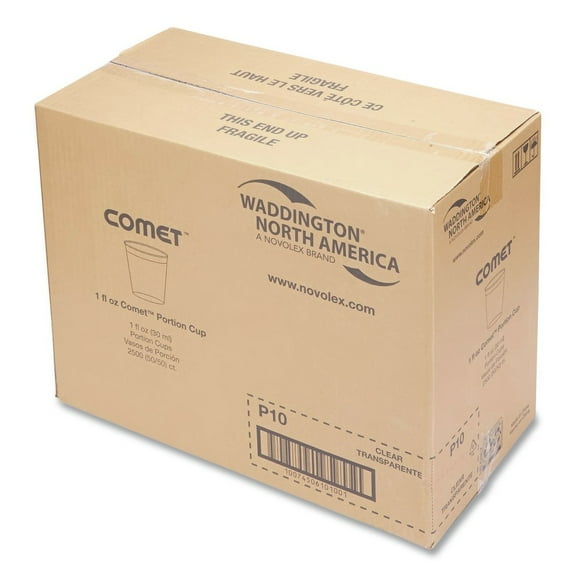 WNA WNA P10 1 oz. Comet Plastic Portion/Shot Glass - Clear (50/Pack, 50 Packs/Carton)