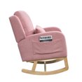 thumbnail image 3 of Dtwnek High Back Living Room Accent Chair Rocking Chair with 1 Lumbar Pillow and 2 Side Pockets, Pink, 3 of 9