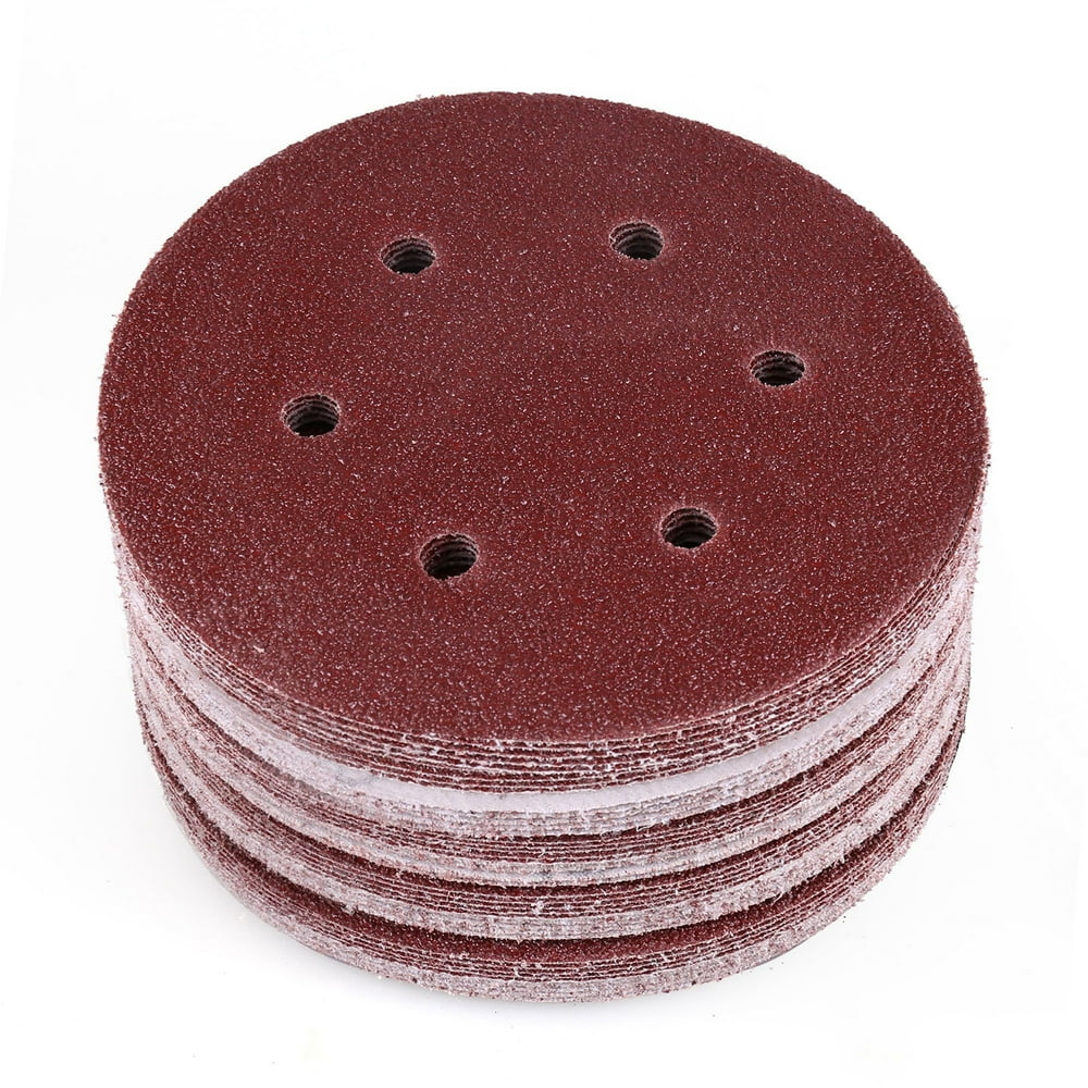 90 PCS 6Inch 6Hole 40 Grit Sanding Disc Hook and Loop Orbit Sander