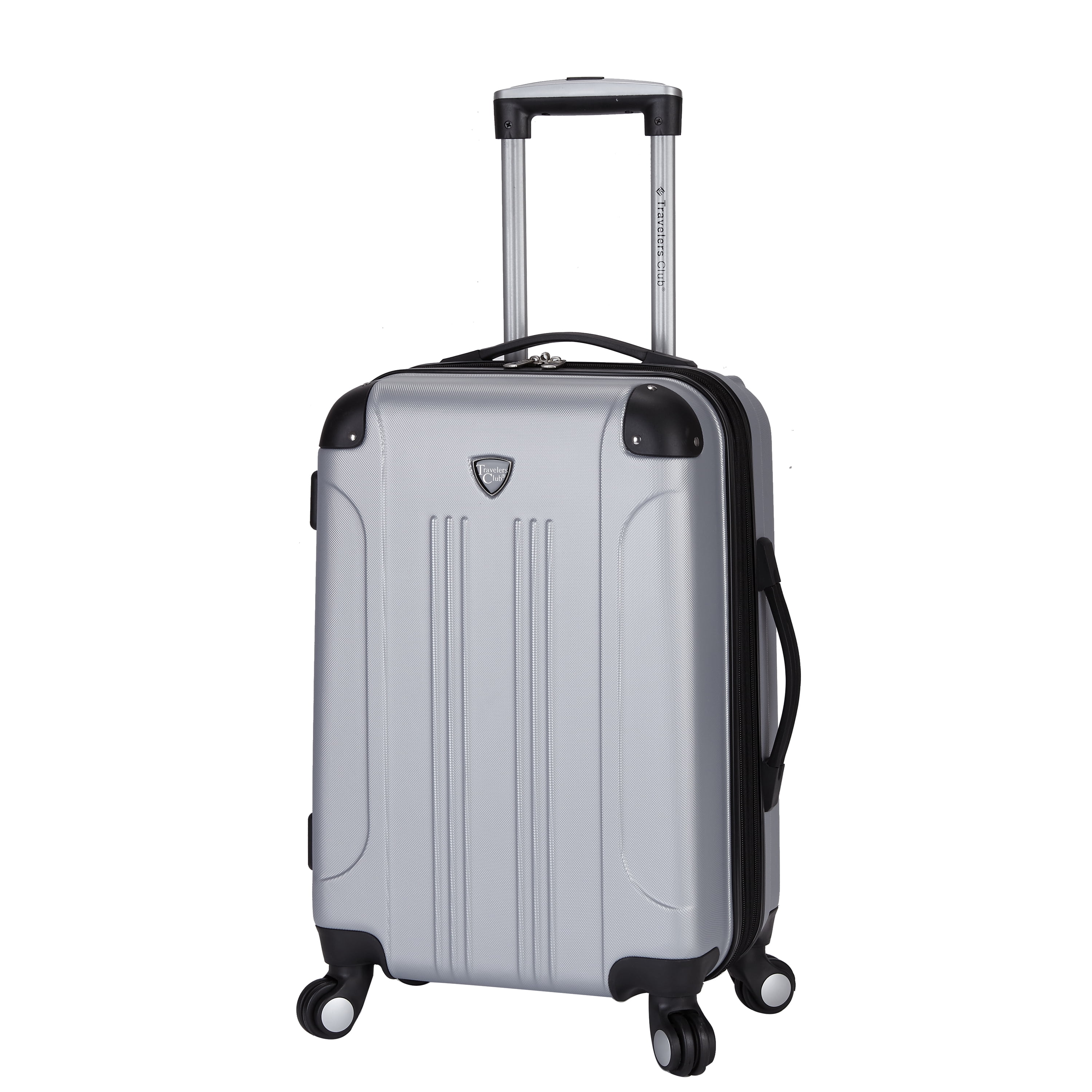 Travelers Club Luggage Chicago II 20 Expandable Spinner Carry-On Luggage Silver 