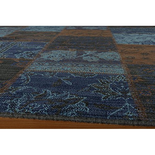 Momeni Rugs VINTAVIN13IND3B5B Colección Vintage, 100% lana de Nueva Zelanda Alfombra de tejido plano de tejido plano de tejido plano, 3'11 "x 5'11", Indigo Momeni Rugs, Inc. VINTAVIN13IND3B5B