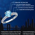 thumbnail image 2 of Gem Stone King 925 Silver and 10K Rose Gold Swiss Blue Topaz and Lab Grown Diamond Engagement Ring for Women | 1.85 Cttw | Round 7MM | Gemstone November Birthstone | Size 7, 2 of 6